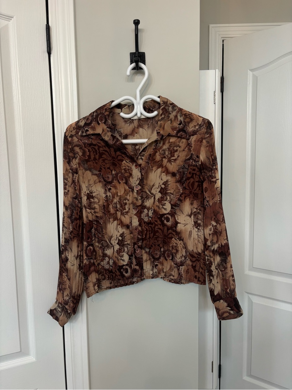 Brown Floral Blouse